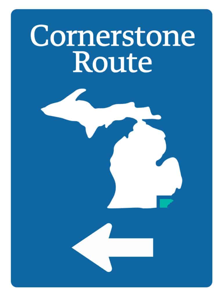 Cornerstone route sign graphic